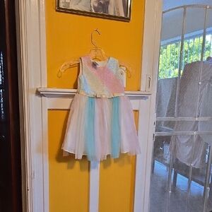 Bonnie Jean Pastel Rainbow Tulle Dress